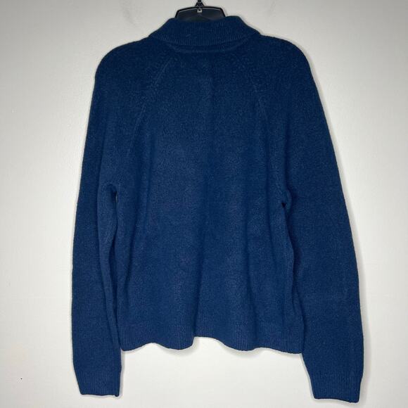 J.Crew Women's XL Extra Soft Rhinestone Button Long Sleeve Polo Sweater Navy Top - Picture 6 of 9